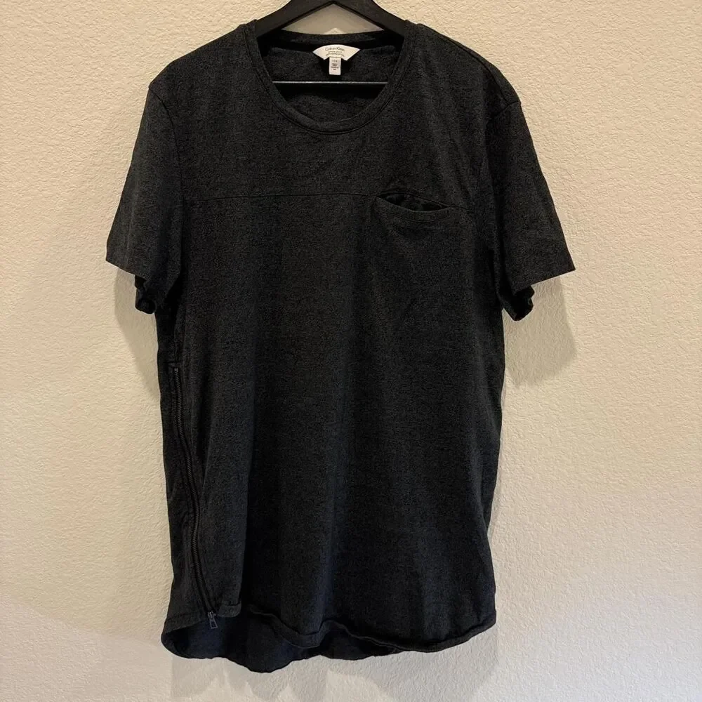 Calvin-Klein Extreme Slim Fit Men's Crewneck Black Short Sleeves T shirt, Large